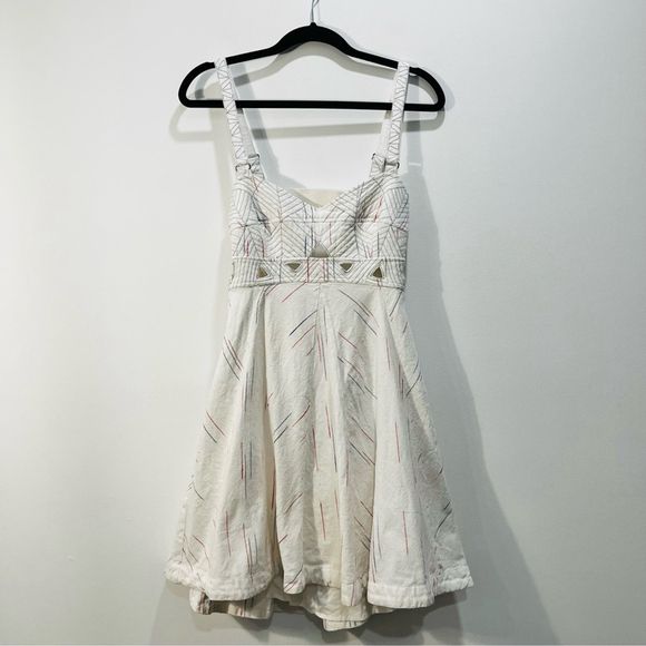 Free People New Romantics Olympic Flame Corset Cutout Boho Open Back Mini Dress - Picture 5 of 15